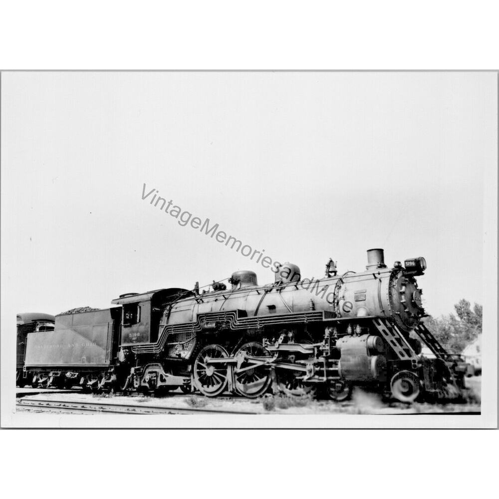 Vtg baltimore & ohio railroad bo 5196 steam locomotive 5"x7" real photo t2-162